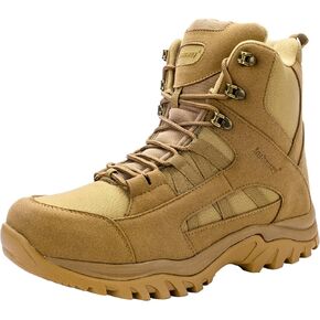 Ansbowey Men's 6" YKK Side Zip Hiking Boots High Top Outdoor Sports Trekking Hiker Boot Brown 9 US