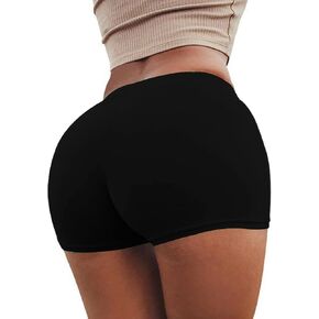 Xintorch Booty Spandex Shorts for Women Sexy Gym Biker Workout Solid Stretch Shorts Black in Saudi Arabia