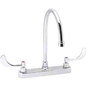 Speakman SC-5724-E Commander Gooseneck Centerset Lavatory Faucet with 8 in. Deck Plate, Polished Chrome