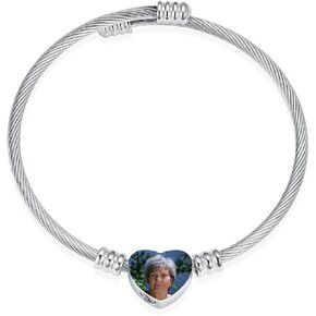 constantlife Cremation Bracelet for Ashes Memorial Jewelry Stainless Steel Heart Shape Urn Pendant Bangle Loved Ones Funeral Ashes Holder Keepsake Gift