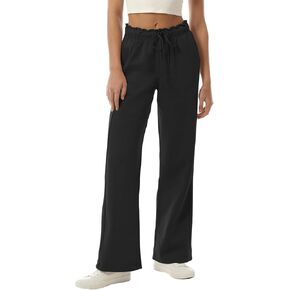 Design by Olivia Women's Sweatpants Baggy Wide Fleece Lined Straight Leg Pants Athletic Jogger