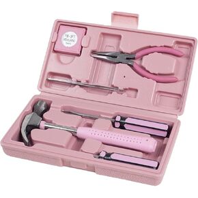 PinkTool Set,Includes – Hammer, Screwdriver Set, Pliers (Tool Kit for The Home, Office, or Car)