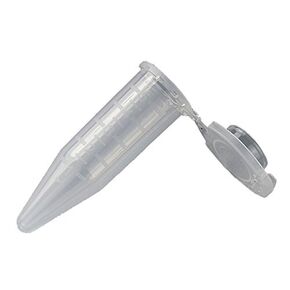 Globe Scientific 111582LK Polypropylene Micro centrifuge Tube with Locking Snap Cap, Graduated, Natural, Lot Certified Rnase/Dnase/Pryogen/ATP and Human DNA Free, 5.0ml Capacity, Pack of 100