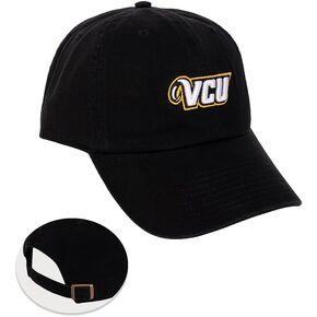 Desert Cactus Virginia Commonwealth University Baseball Hat VCU Rams Brimmed Embroirderd Cap Adjustable Cloth Strap Adult (Style B) Black