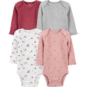 Simple Joys من Carter's Baby مجموعة من 4 بدلات ضيقة بأكمام طويلة للفتيات