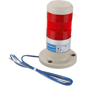 Baomain Warning Continuous Light 220 VAC Red LED Industrial Signal Light Tower Lamp LTP-502T