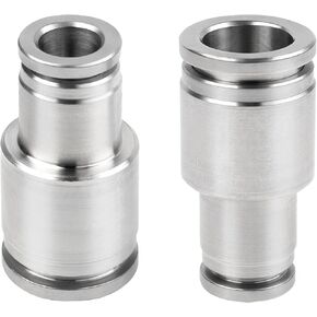 Yoebor Stainless Steel 304 Pneumatic Push to Connect Airline Reducing Union 12mm OD x 6mm OD Reducer Straight Connector Tube Fitting 2pcs