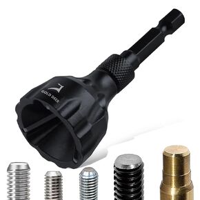 Heavy-Duty Deburring Chamfer Tool with Sharp Tungsten Carbide Blades Fast Hex Shank Deburr Drill Bit External Burr Removal for Metal Rod Bolt Pipe 3D Printing PVC in 1/8" to 3/4" Diameter