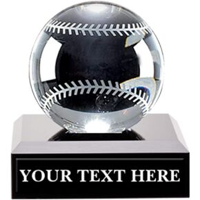 Crown Awards Crystal Baseball Trophies, 3" Mini Crystal Baseball Pedestal Trophy, Great Baseball Coaches Gifts Prime