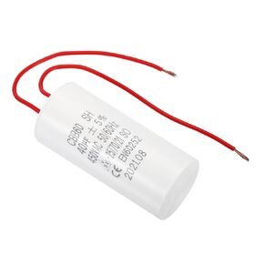 PATIKIL CBB60 40uF Running Capacitor,1Pcs AC 450V 50/60Hz Cylinder Bottom with 2 Wires 16cm for Washing Machine,Water Pump Motor Star,1.64 x 3.51inch