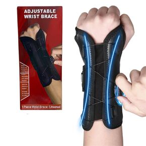 Wrist Brace for Carpal Tunnel, Hand Brace with Adjustable Knob and Fixed plate, Wrist Night Support Splint for Arthritis, Tendonitis, Sprains and Pain Relief-Left Hand