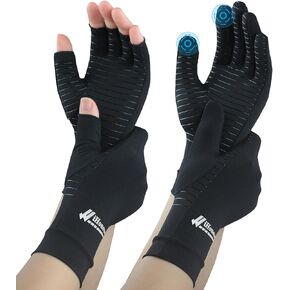 Big Mango 2 Pairs Pack Copper Arthritis Gloves, Compression Gloves for Women Men Relieve Pain from Rheumatoid Arthritis, Carpal Tunnel, Swelling, Everyday Hands Support (Open Finger + Full Finger, M)