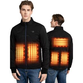 Men's Heated Jacket with Battery Pack Electric Heating Coat Black Warm Heating Clothing