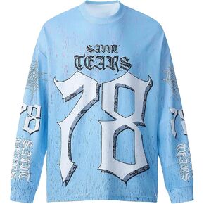 Stylish Men's Digital Print Baseball Style Long Sleeve Street Dance Clothes in Hostel Style