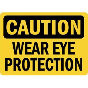 Vinyl Stickers - Bundle - Safety and Warning & Warehouse Signs Stickers - Caution - Wear Eye Protection OSHA - 3 Pack (3.5" x 5")