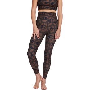 Sage Collective Women's High Rise 7/8 Leggings Moisture Wicking Tummy Control Slimming Stretch Athletic Animal Print High Waisted Yoga Pant, Demitasse Jungle Cat, Medium