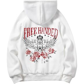 MakeMeChic Men's Letter Graphic Hoodies Long Sleeve Hooded Sweatshirt Pullovers