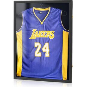 Jersey Frame Display Case, Large Shadow Box Display Case Jersey Case Sturdy and Durable w/ UV Protection for Sports Jerseys Football Baseball Basketball Soccer Hockey Shirt and Uniform (Black)