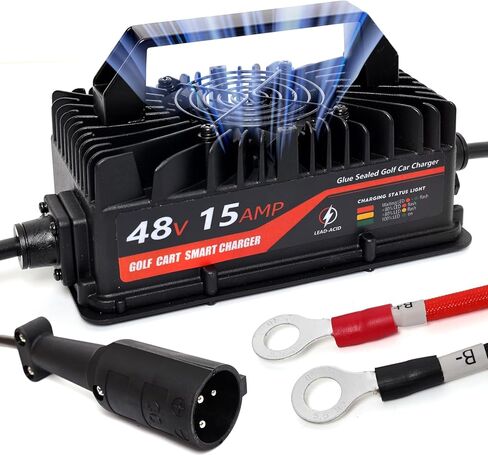 15AMP 48 فولت سار كارتر شاحن البطارية لعربات الجولف للسيارات مع Club Car مع محطة مستديرة من 3 أسنان ومحطة من النوع O ، فقط لبطاريات الحضارات الرصاصية in Kuwait