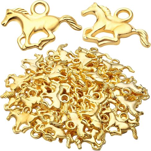 BronaGrand 50pcs الحصان سحر المعلقات سبائك التبت الحيوان سحر الفروسية الفروسية الخرز سحر الحرف لوازم DIY سوار صنع المجوهرات النتائج in Saudi Arabia