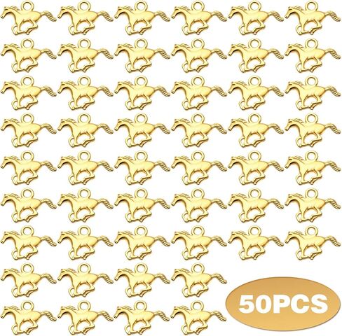 BronaGrand 50pcs الحصان سحر المعلقات سبائك التبت الحيوان سحر الفروسية الفروسية الخرز سحر الحرف لوازم DIY سوار صنع المجوهرات النتائج in Saudi Arabia