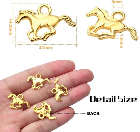 BronaGrand 50pcs الحصان سحر المعلقات سبائك التبت الحيوان سحر الفروسية الفروسية الخرز سحر الحرف لوازم DIY سوار صنع المجوهرات النتائج in Saudi Arabia