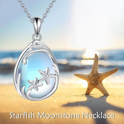 JERWLI الفضة الاسترليني قلادة حجر القمر الضفدع/الطائر الطنان/حورية البحر/الثعلب/الفطر/الشوك الاسكتلندي حجر القمر قلادة مجوهرات للفتيات هدايا عيد الأم in Kuwait