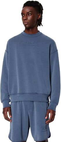 Armani Exchange Men's Modal Cotton Debossed Logo Pullover Crewneck Sweatshirt in Saudi Arabia