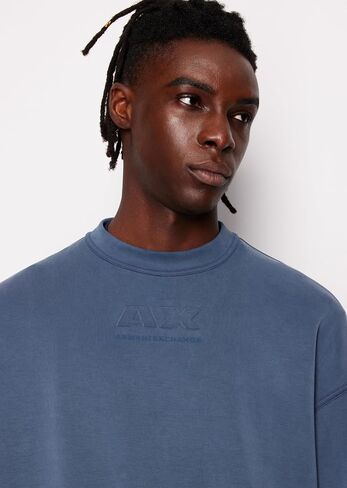 Armani Exchange Men's Modal Cotton Debossed Logo Pullover Crewneck Sweatshirt in Saudi Arabia