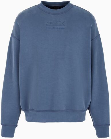 Armani Exchange Men's Modal Cotton Debossed Logo Pullover Crewneck Sweatshirt in Saudi Arabia