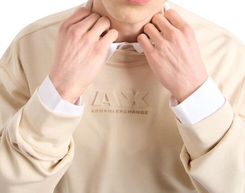 Armani Exchange Men's Modal Cotton Debossed Logo Pullover Crewneck Sweatshirt in Saudi Arabia