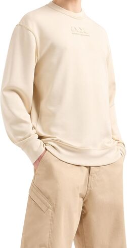 Armani Exchange Men's Modal Cotton Debossed Logo Pullover Crewneck Sweatshirt in Saudi Arabia