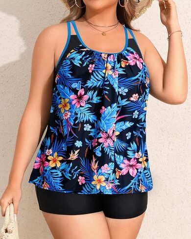 Tempt Me Women Plus Size Tankini Swimsuits - Two Piece Tummy Control Bathing Suits with Shorts 2025 Swimwear in Kuwait