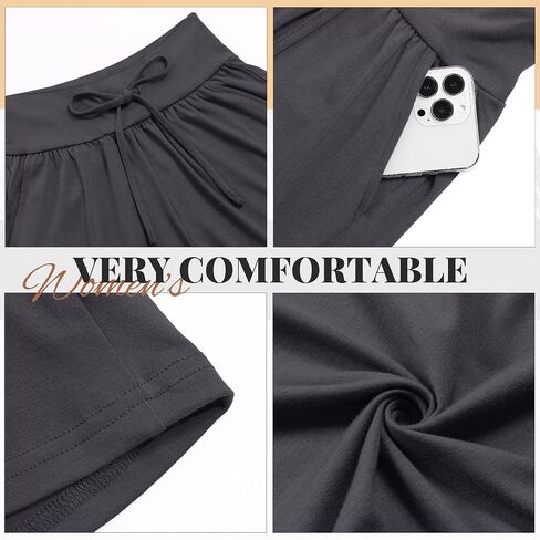 Neer 3 Pack Women's Sweat Shorts Cotton Drawstring High Waisted Summer Casual Workout Lounge Shorts with Pockets in Saudi Arabia