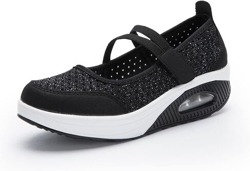 Touchmosees Women's Nursing Shoes Air Cushion Nurse Shoes Orthopedic Diabetic Wedge Sneaker Toning Rocker Walking Shoes Platform Wedge Sneaker Toning Rocker Walking Shoes in Kuwait