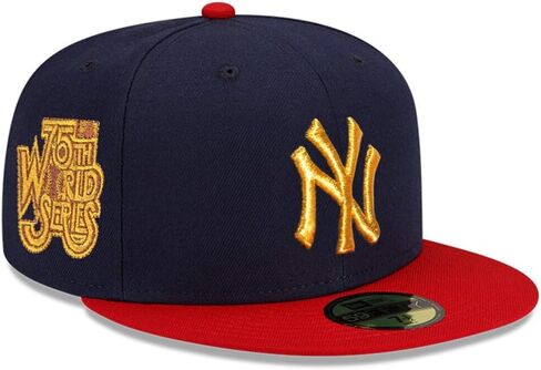 عصر جديد NY New York Yankees 59Fifty Cooperstown 75th World Series (1978) Gold Side Patch Capt Forted ، HAT in Saudi Arabia