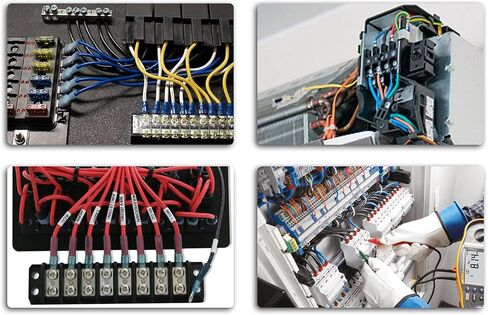 Kuject 160pcs محطات حلقة تقليص الحرارة 3/8 "، موصلات الأسلاك النحاسية المتدلية ، مجموعة أطراف الأسلاك الكهربائية لشاحنة القوارب البحرية للسيارات- أحمر 22-16 in Kuwait