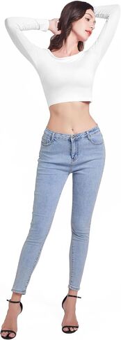 Long Sleeve Crop Tops for Women Casual Slim Fitted Shirts Fashion Lightweight Basic Yoga Clothes in Saudi Arabia