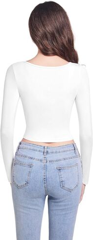 Long Sleeve Crop Tops for Women Casual Slim Fitted Shirts Fashion Lightweight Basic Yoga Clothes in Saudi Arabia