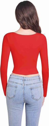Long Sleeve Crop Tops for Women Casual Slim Fitted Shirts Fashion Lightweight Basic Yoga Clothes in Saudi Arabia