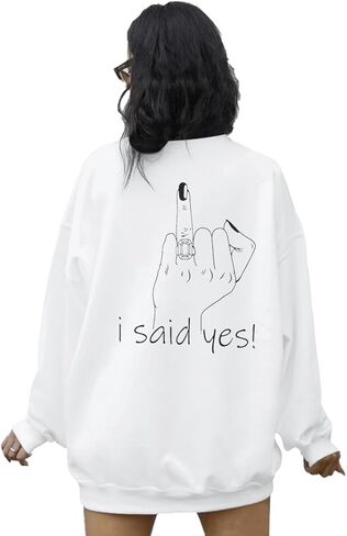 FRYAID Bride Sweatshirt Bride Women Bachelorette Party Sweatshirt I Say Yes Graphic Shirt Wedding Vacation Pullover Top in Kuwait