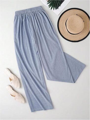 Women's Plus Size Baggy Corduroy Sweatpants Wide Leg Elastic Waist Track Pants Casual Trousers in Saudi Arabia