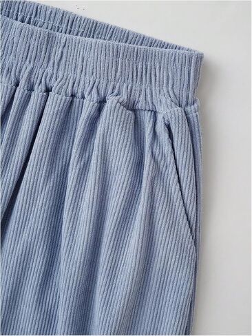 Women's Plus Size Baggy Corduroy Sweatpants Wide Leg Elastic Waist Track Pants Casual Trousers in Saudi Arabia