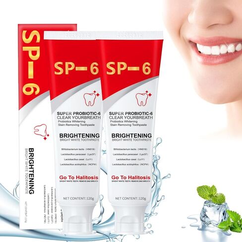 Super Probioticsp-6 معجون أسنان ، SP-6 معجون أسنان تبييض للغاية ، SP-6 تبييض معجون الأسنان بروبيوتيك ، معجون أسنان SP 6 ، التنفس الطازج ، معجون رعاية التنظيف العميق (2 مساءً) in Saudi Arabia