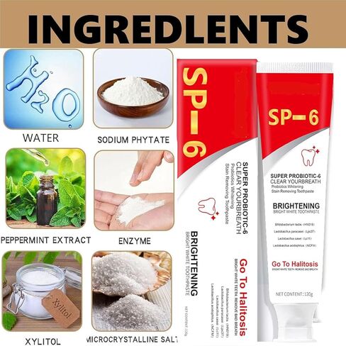 Super Probioticsp-6 معجون أسنان ، SP-6 معجون أسنان تبييض للغاية ، SP-6 تبييض معجون الأسنان بروبيوتيك ، معجون أسنان SP 6 ، التنفس الطازج ، معجون رعاية التنظيف العميق (2 مساءً) in Saudi Arabia