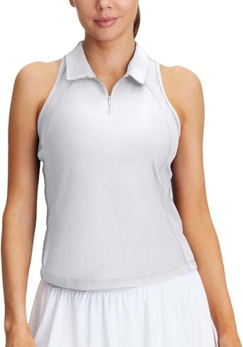 Seamaid Women's Sleeveless Golf Shirts Tank Tops Tennis Polo Shirt Racerback Quik Dry with Zip Up Collared in Saudi Arabia
