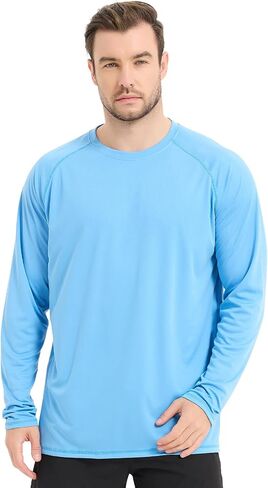 Rash Guard Shirts for Men Long Sleeve Sun Protection Shirts Outdoor Regular Fit Swim Shirt Quick Dry in Saudi Arabia