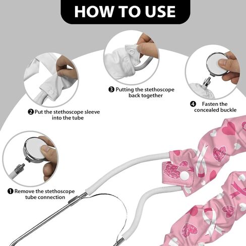 Rnyleeg Pink Stethoscope Covers for Nurses Pretty Stethoscope Cover Sleeve Universal Stethoscope Accessories in Saudi Arabia