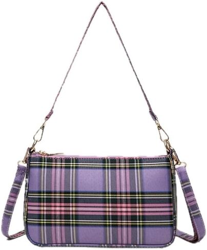 Plaid Crossbody Bags for Women,Tartan Check Punk 90's Cross body Purse Handbag，Christmas Purses for Women in Kuwait