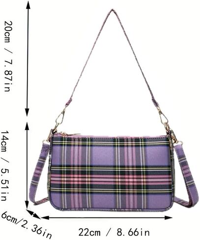 Plaid Crossbody Bags for Women,Tartan Check Punk 90's Cross body Purse Handbag，Christmas Purses for Women in Kuwait